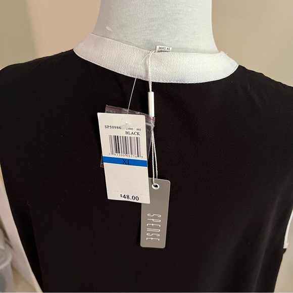 NWT~Spense~Blouse~Size XL-Sleeveless~Black with White Trim - Picture 12 of 12